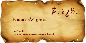 Pados Ágnes névjegykártya